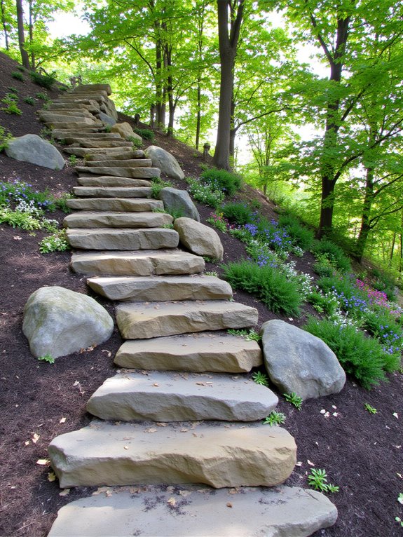 natural boulders enhance gardens