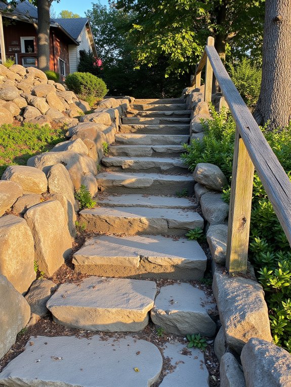 natural hillside step integration