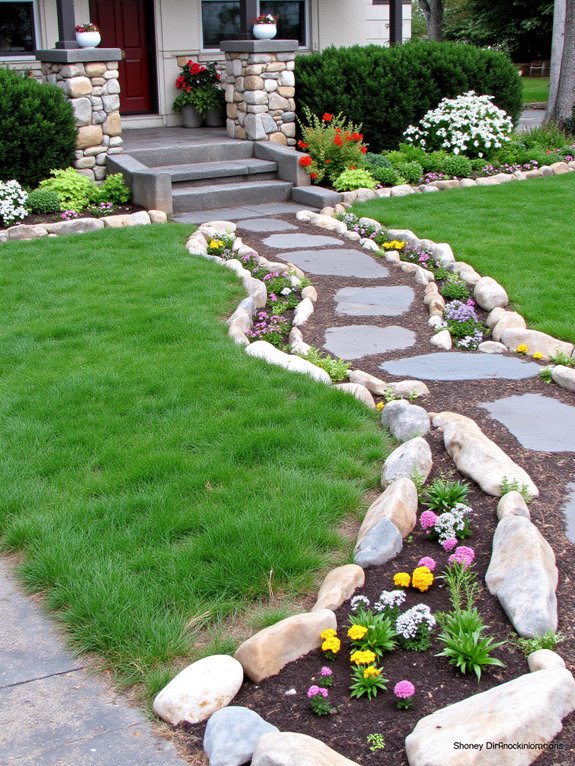 natural stone garden borders