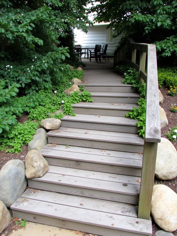 natural stone garden stairs