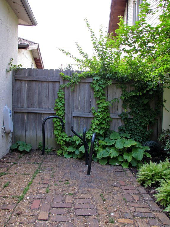 organized side yard bike rack