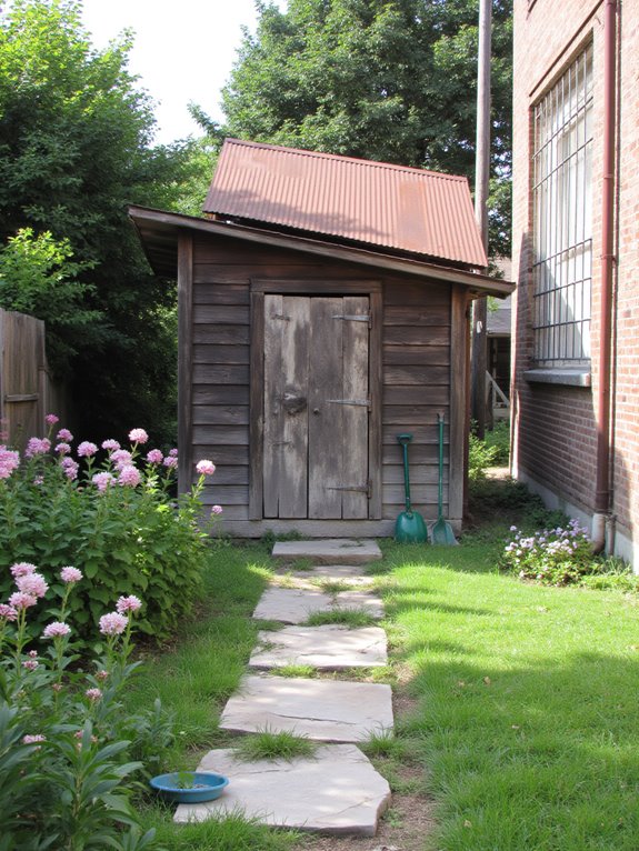organized tool storage shed