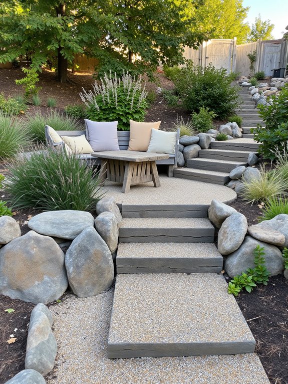 outdoor seating by water