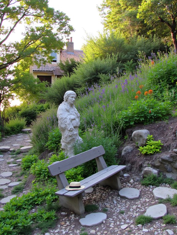 personalized hillside garden art