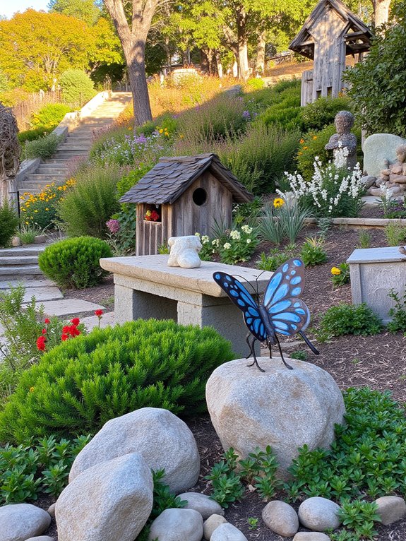 personalized hillside garden art