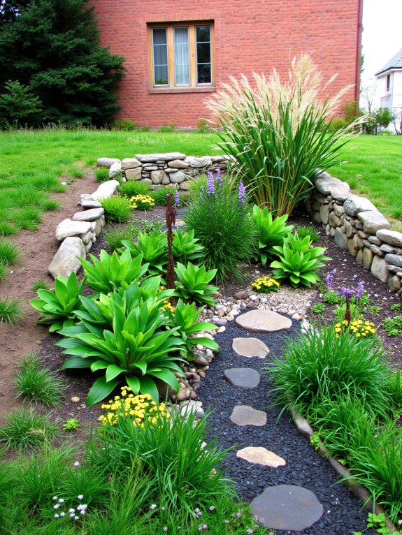 rain garden for effective drainage