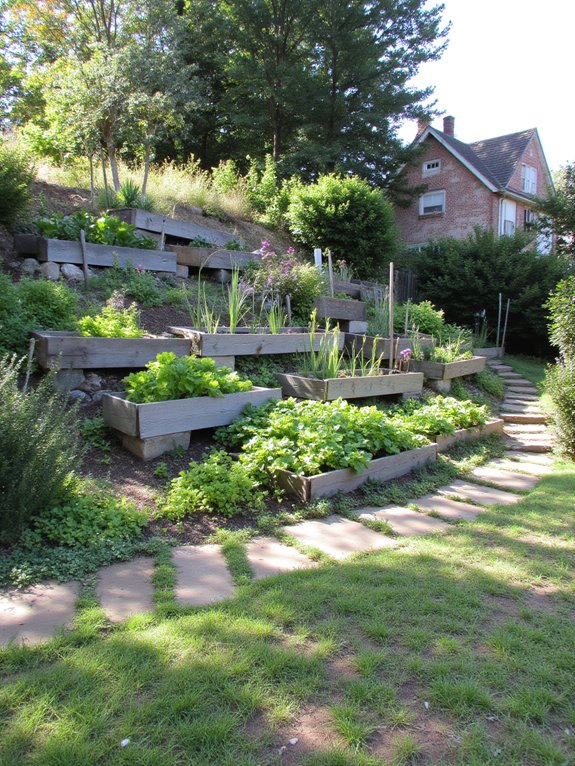 raised beds for inclined gardening