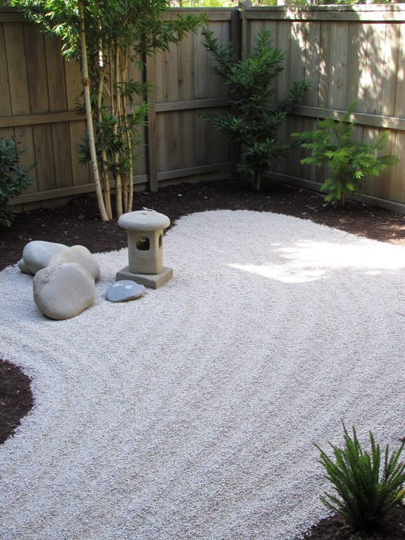 raked gravel zen garden