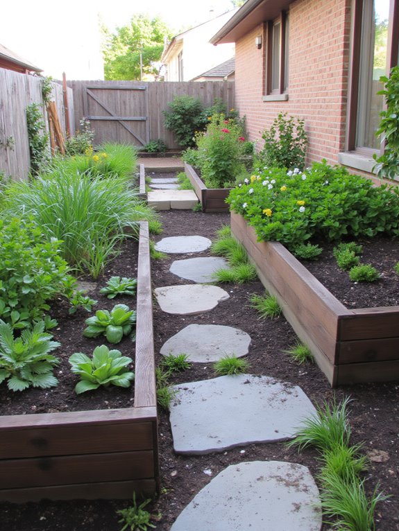 reclaimed wood garden beds