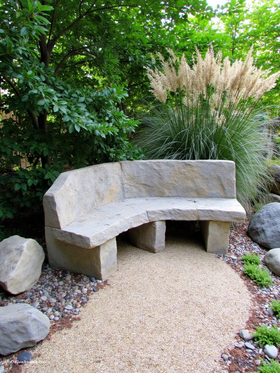 relaxing stone bench comfort