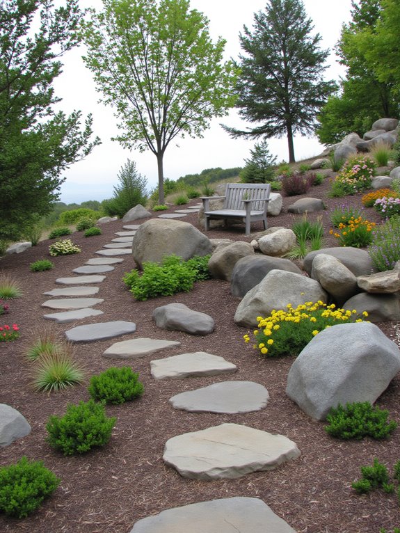 rock garden enhances beauty