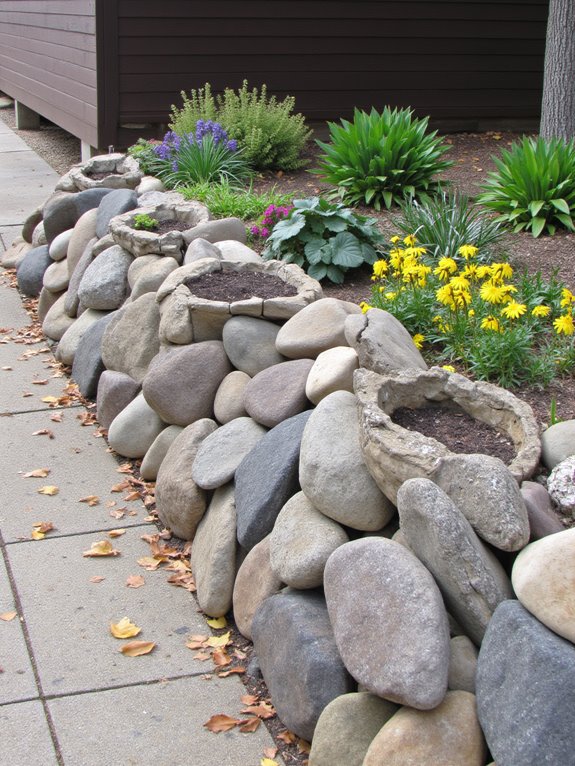 rock wall vertical gardening