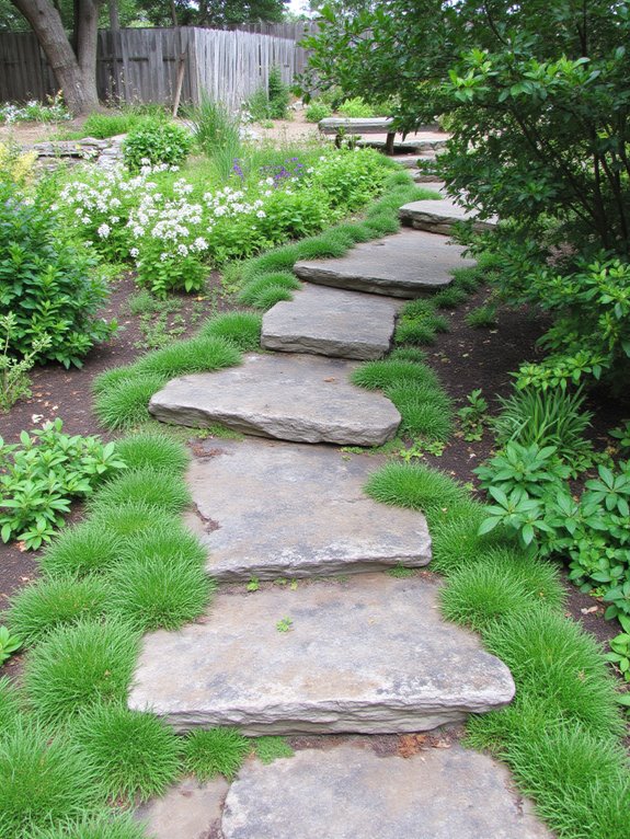 rustic stone step pathway