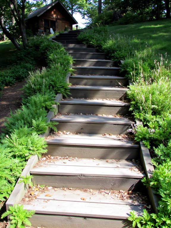 rustic wooden steps charm