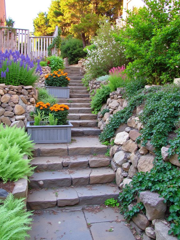 seasonal plantings enhance steps