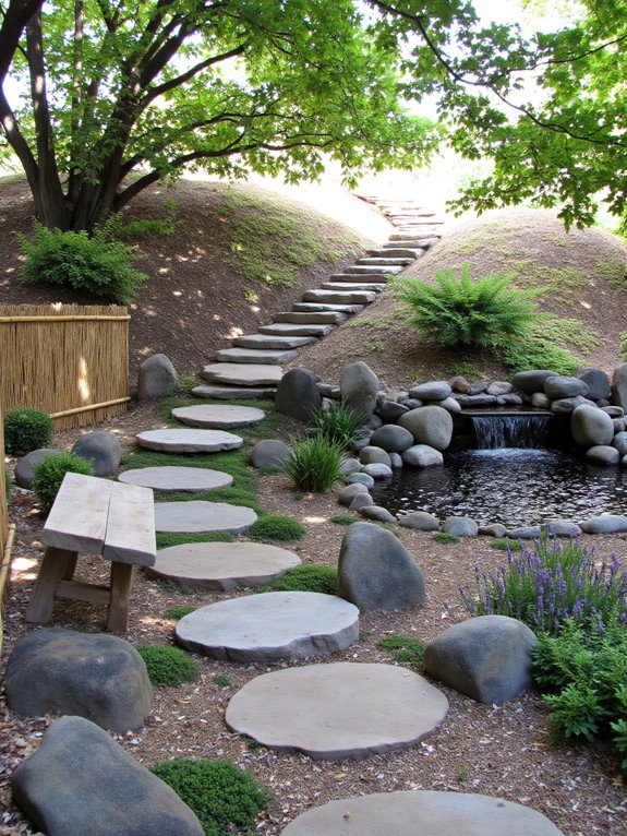 serene backyard meditation space