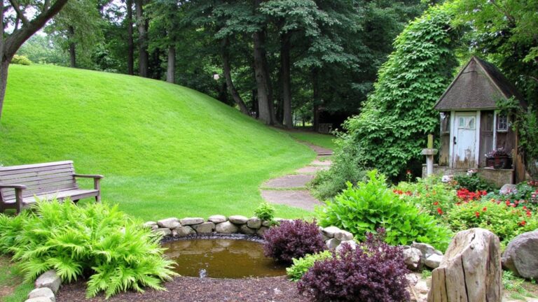 serene hillside backyard landscaping