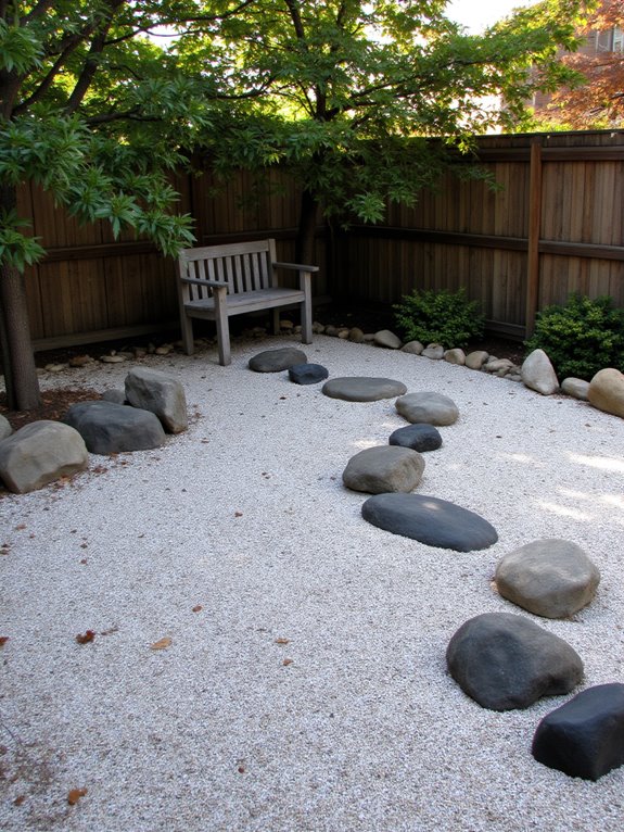 serene raked gravel garden