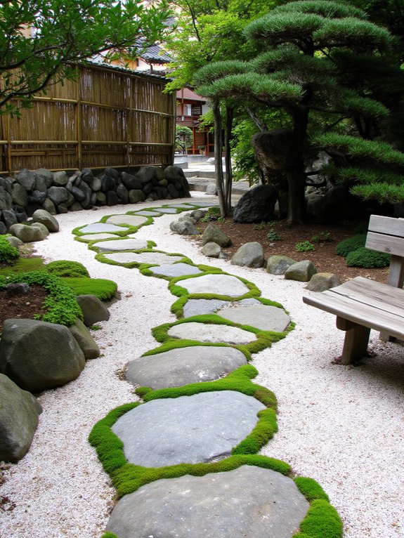 serene stone garden path