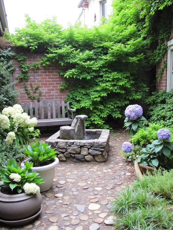 serene water feature installation