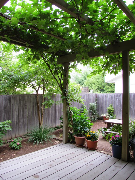shaded retreat with pergola