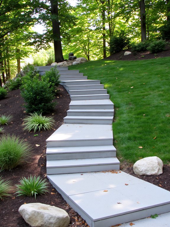 sleek durable concrete steps