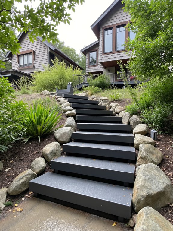 sleek durable hillside steps