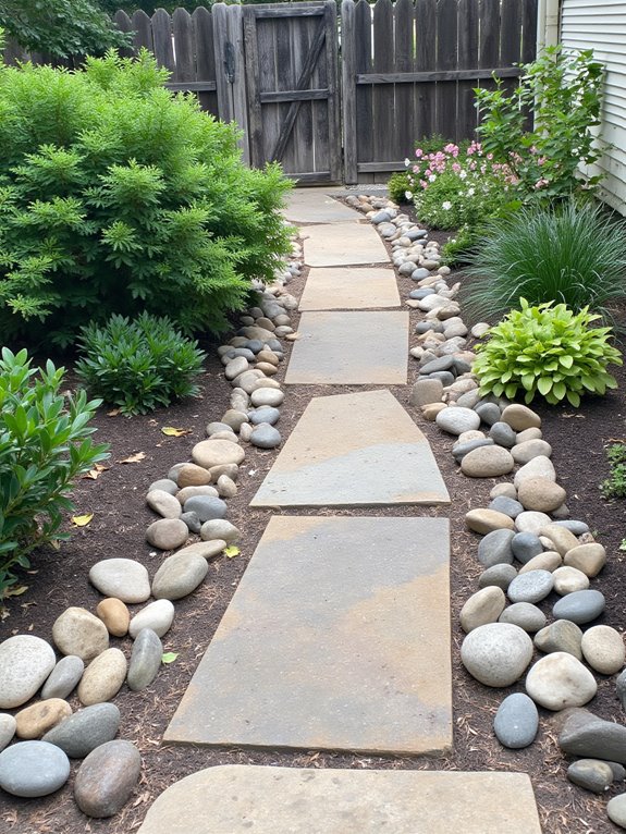 soft landscape with river rocks