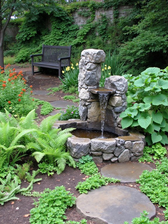 soothing backyard water feature