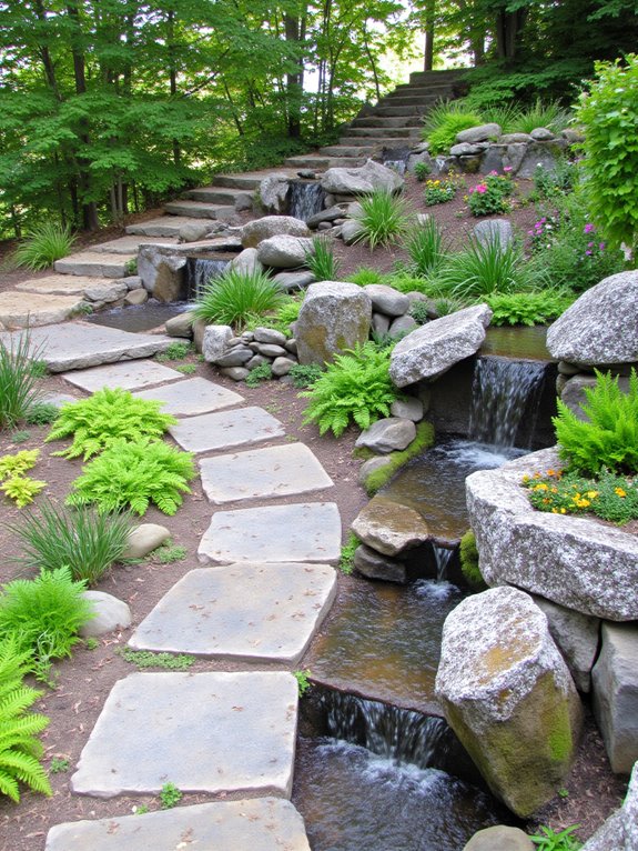 soothing stream and pond