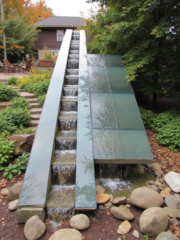 sophisticated glass waterfall design