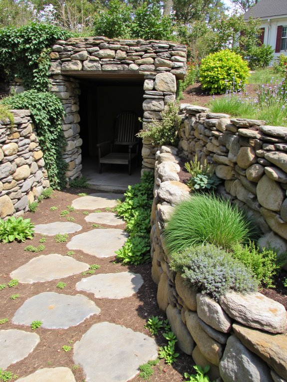 stone walls enhance gardens