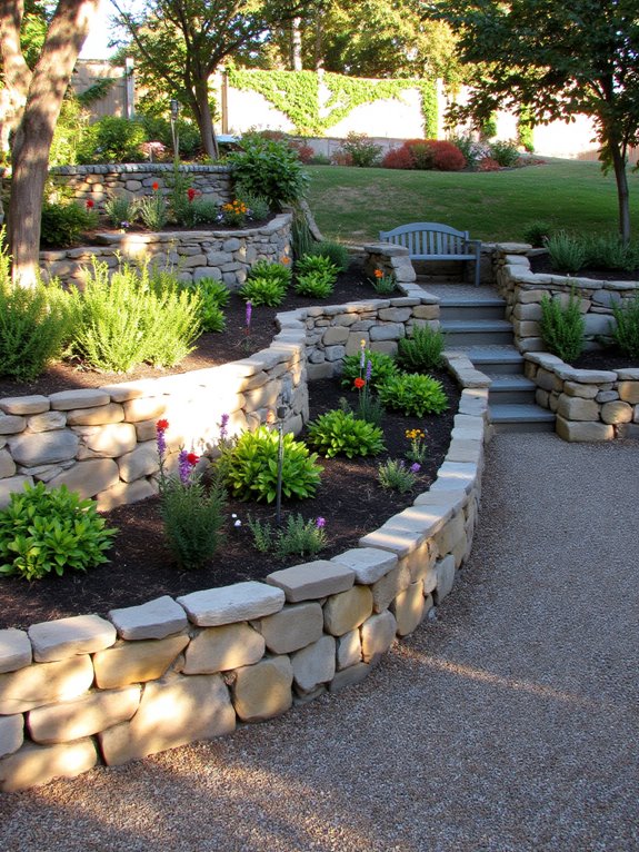 structured sloped backyard design