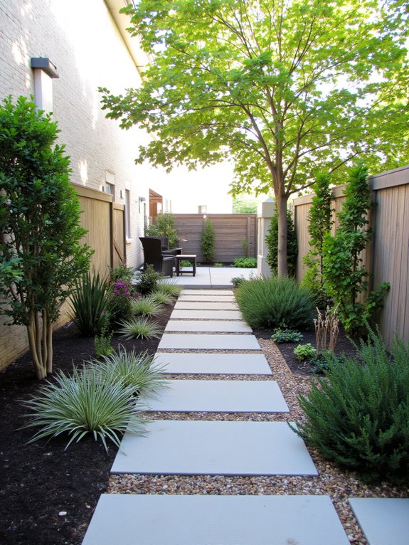 stylish functional side yard