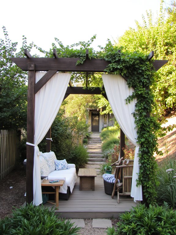 stylish shaded backyard retreat