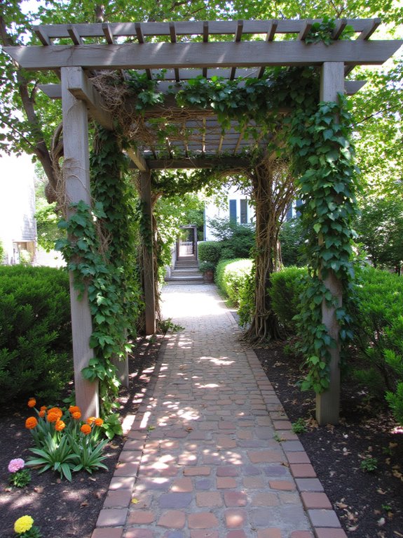 stylish shaded driveway oasis