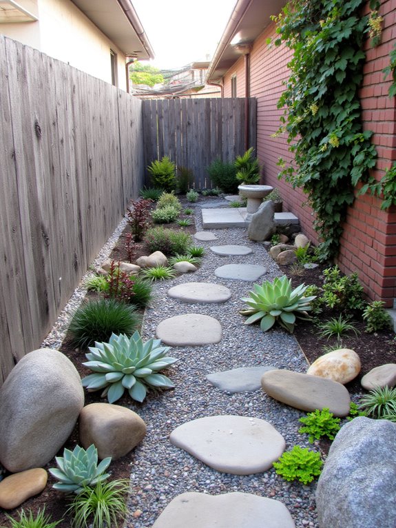 succulents and rocks arrangement