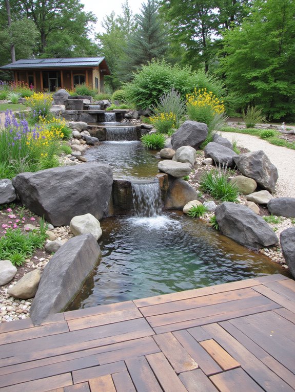 sustainable garden waterfall design