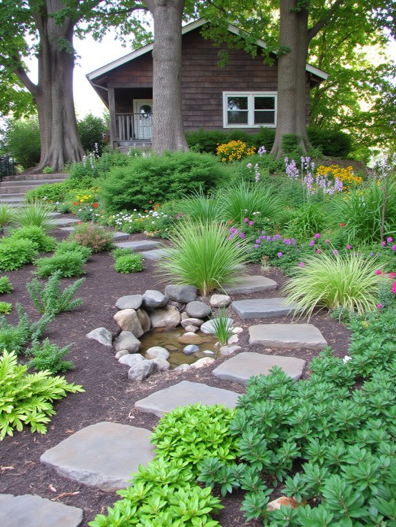 sustainable rain garden creation