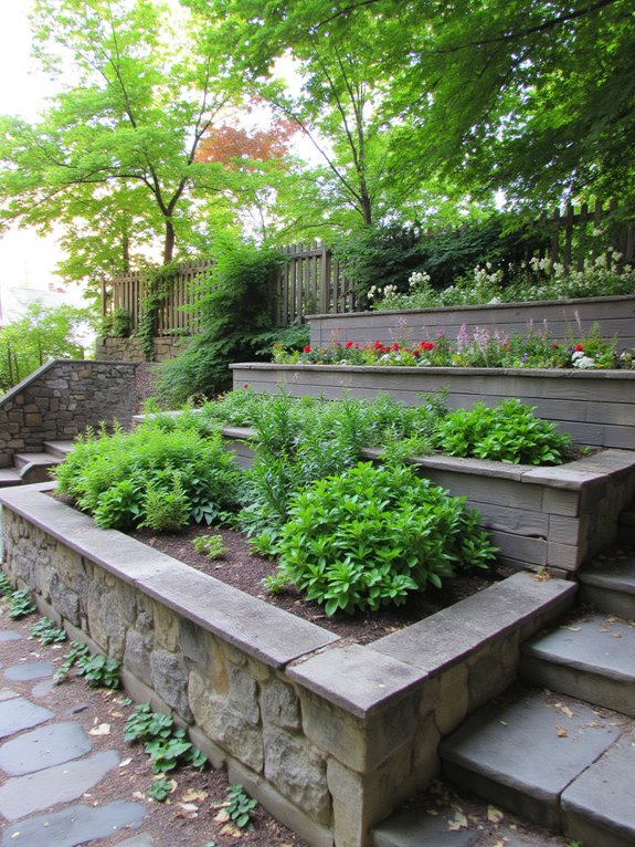 terraced planting bed transformation