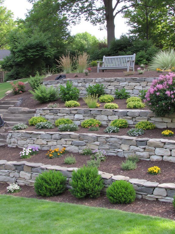 terraced retaining walls enhance landscapes