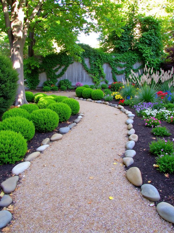textured gravel garden path