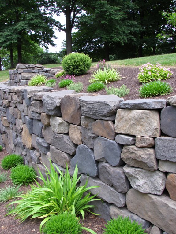textured outdoor stone walls