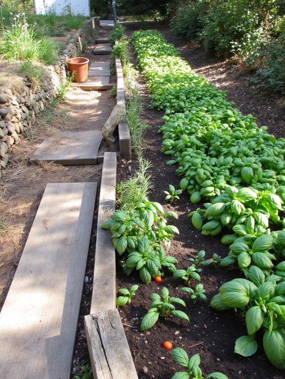 tiered hillside vegetable garden