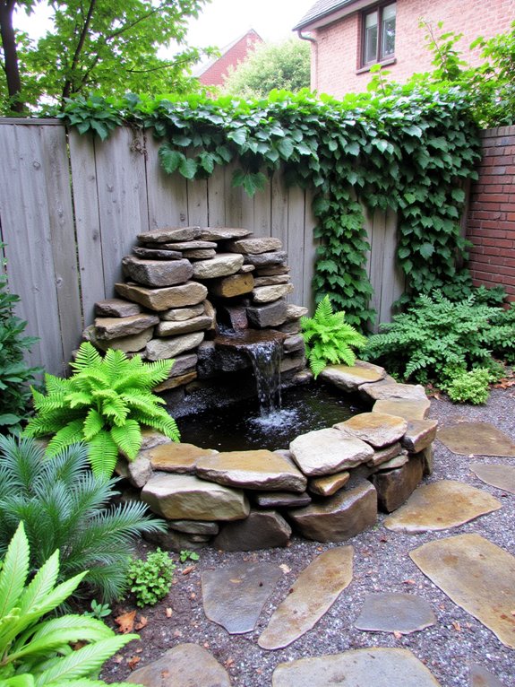 tranquil outdoor water feature