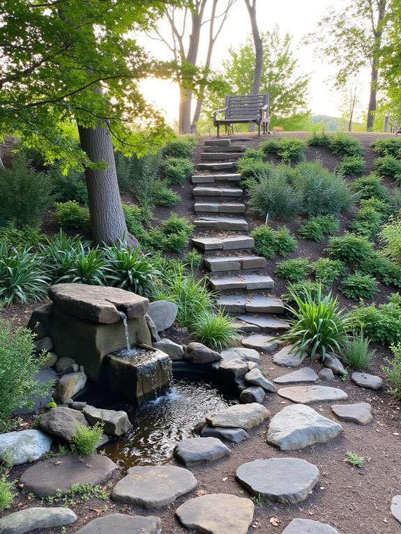 transformative hillside water feature