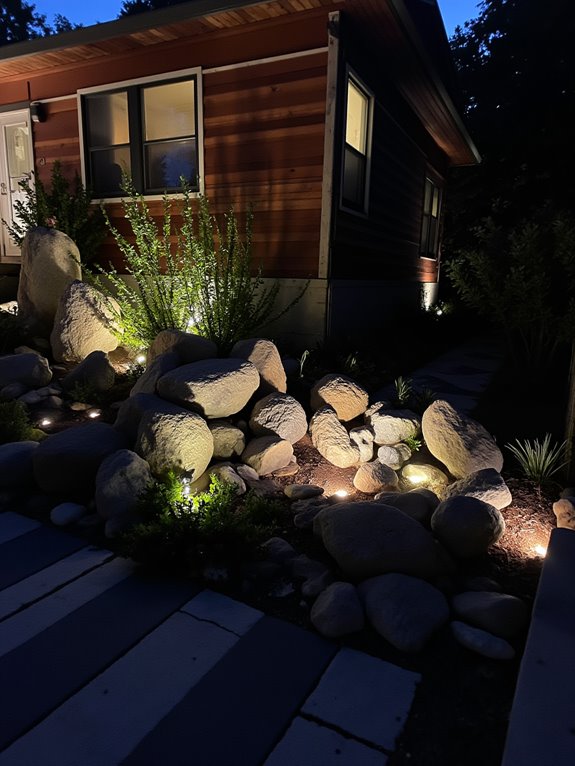 transformative nighttime rock lighting