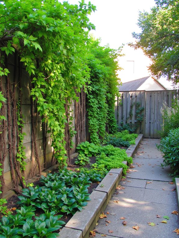 vertical greenery with climbing plants