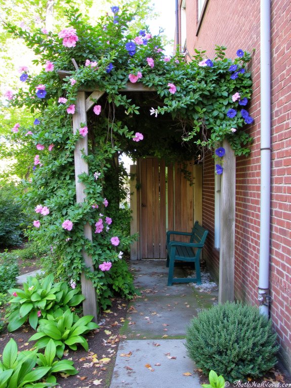 vertical greenery with trellises