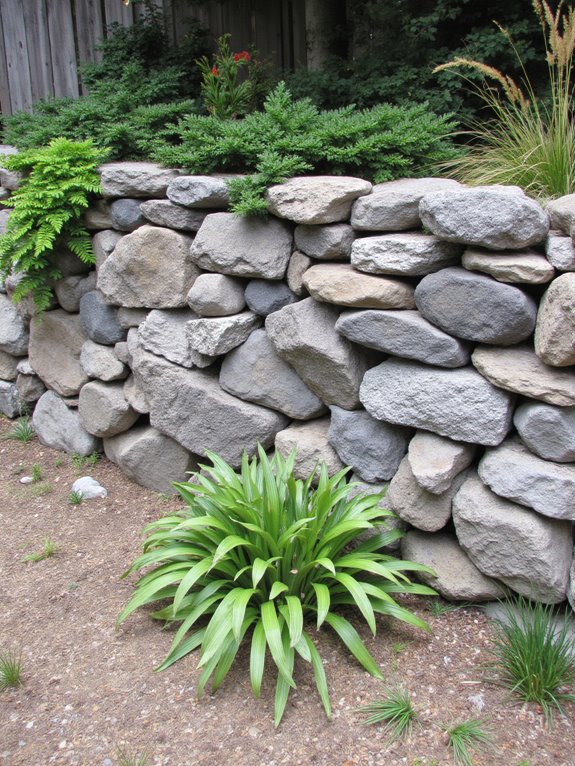 vertical interest with rock wall